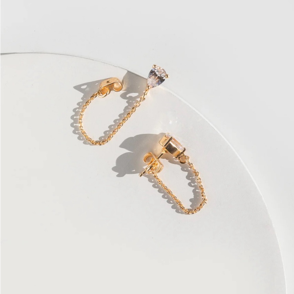 Dewdrop Chain Studs - Picture 2 of 4
